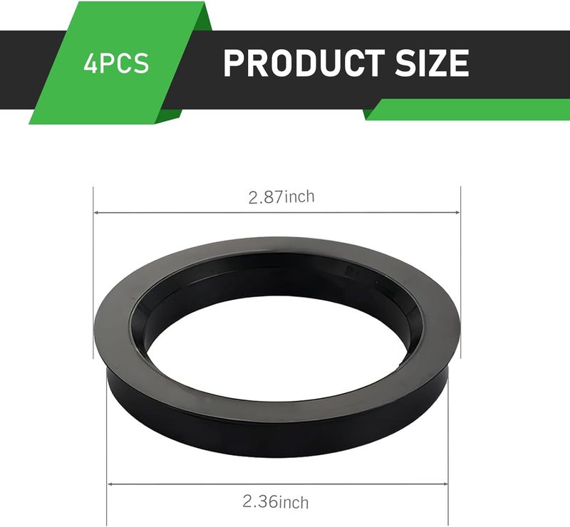 Bawkars 4 PCS Wheel Hub Centric Rings, 73.1mm-60.1mm Plastic Reducer Hubcentric Rings, Fill Gaps Eliminate Vibration, Universal Wheel Modification Accessories for Cars Trucks (Black)​ - Image 2
